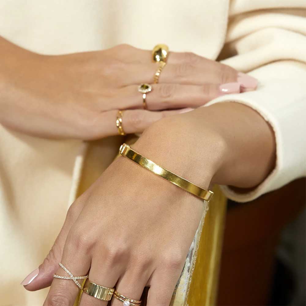 Classic Gold Hinged Bracelet